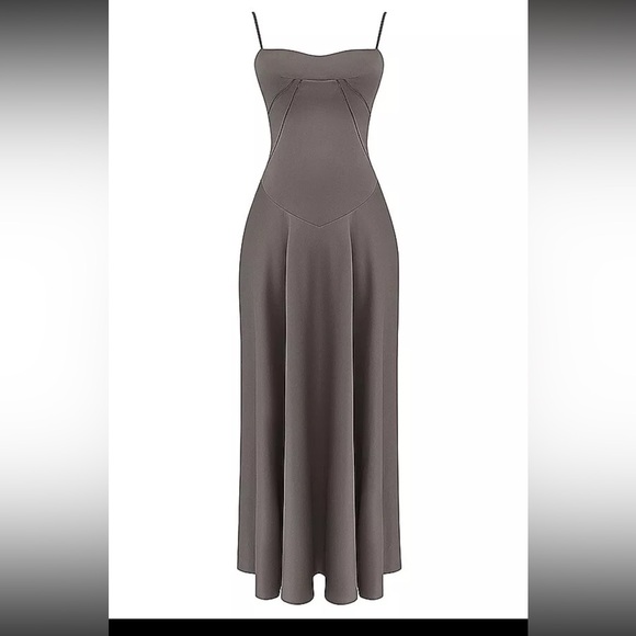 HOUSE OF CB 'Anabella' Smoke Lace Up Maxi Dress/Size S(Fuller)-US 4-6/LJ4212 - Picture 3 of 8